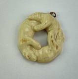 Northwest Coast Indian Carved Mammoth Necklace