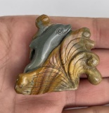 Carved Jasper Stone Dolphin