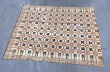 Antique 2 Piece Double Sided Coverlet Folk Art