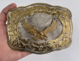 Very Large Vintage Crumrine Cowboy Belt Buckle