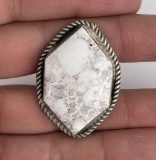 Navajo Sterling White Buffalo Turquoise Ring