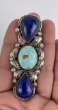 Navajo Sterling Turquoise Lapis Lazuli Ring