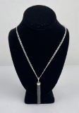 Black Tourmaline Spire Sterling Silver Necklace