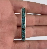 Zuni Turquoise Chip Inlay Silver Bracelet