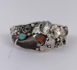 Navajo Sterling Silver Bear Claw Bracelet