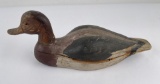 Antique Carved Wood Duck Decoy Glass Eyes