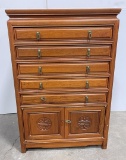 Chinese Wood Jewelry Cabinet Flatware Chest