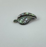 Taxco Mexico Sterling Silver Abalone Brooch Pin