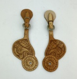 Pair of Tooled Leather Cowboy Spur Straps