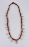Plains Indian Coyote Tooth Trade Bead Necklace