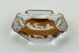 Czechoslovakian Cut Glass Bohemian Ashtray