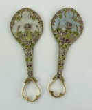 Pair of Chinese Cloisonne Enamel Hand Mirrors