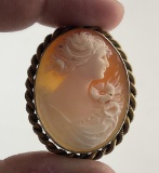 Victorian Shell Cameo Brooch