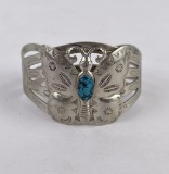 Navajo Old Pawn Turquoise Butterfly Bracelet
