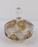 Czechoslovakian Cut Glass Bohemian Dresser Box