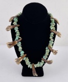 Navajo Buffalo Tooth Turquoise Nugget Necklace