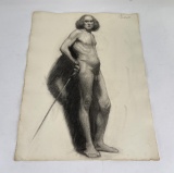 Frederick Kress Drawing Nude Study California