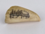 Antique Eskimo Inuit Scrimshaw Whale Tooth