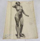 Frederick Kress Drawing Nude Study California