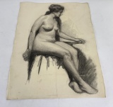 Frederick Kress Drawing Nude Study California