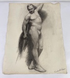 Frederick Kress Drawing Nude Study California