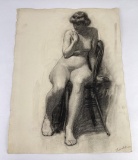 Frederick Kress Drawing Nude Study California