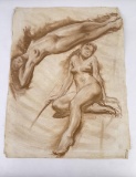 Frederick Kress Drawing Nude Study California