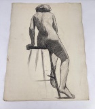 Frederick Kress Drawing Nude Study California