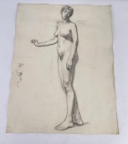 Frederick Kress Drawing Nude Study California