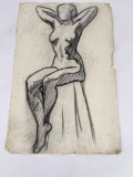 Frederick Kress Drawing Nude Study California