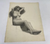 Frederick Kress Drawing Nude Study California