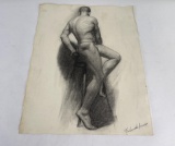 Frederick Kress Drawing Nude Study California