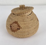 African Woven Lidded Basket