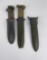 Lot of 3 WW2 US Bayonet Knife Scabbards
