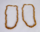 Pair of Amber Nugget Necklaces