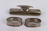 Sterling Silver Napkin Rings and Blotter