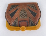 Art Deco Leather and Bakelite Clutch Purse