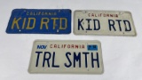 Group of California Vanity License Plates
