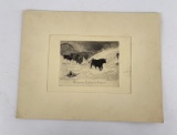 Edward Dillon Cattle in Storm Engraving