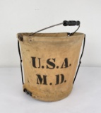 WW1 US Army Medical Department Water Bucket