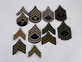 12 WW2 US Army Assorted Chevrons