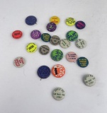 Lot of Anti War Hippie Free Love Pins 1960s