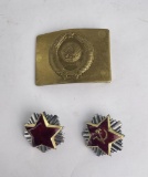 Yugoslavian Red Star Medals and Belt Buckle