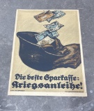 WW1 Prussian War Bond Savings Poster Oppenheim