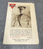 WW1 YMCA Work War Campaign Pershing Poster