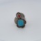 Navajo Turquoise Coral Sterling Silver Ring