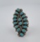 Old Pawn Zuni Petit Point Turquoise Ring