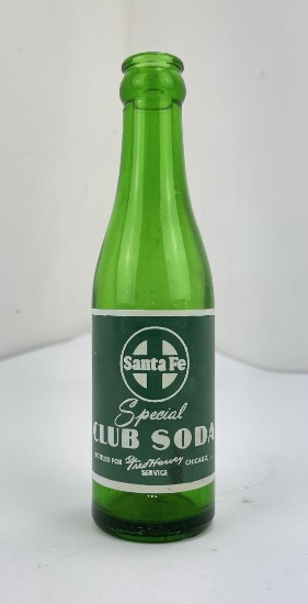 Fred Harvey Santa Fe Railroad Club Soda Bottle