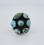 Old Pawn Navajo Sterling Silver Turquoise Ring