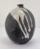 Raku Crackle Studio Pottery Vase